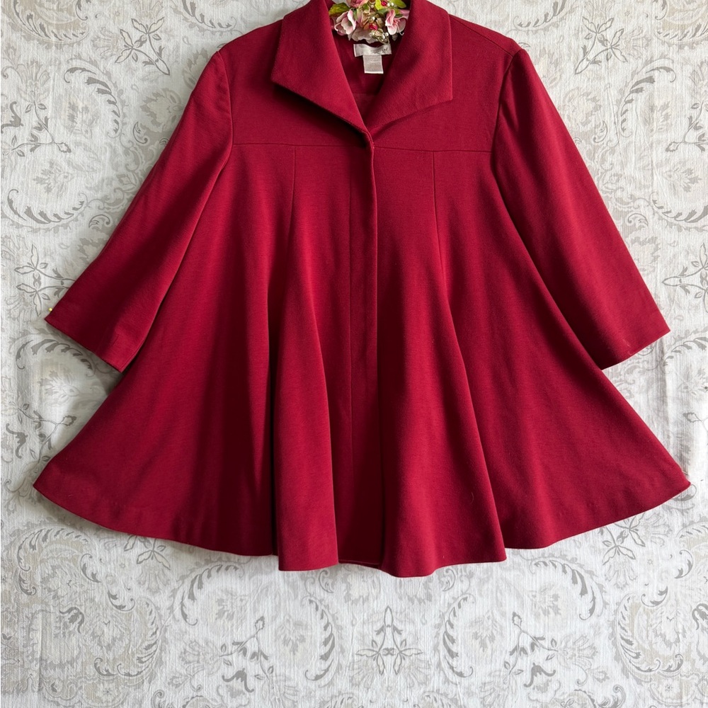 Spiegel Raspberry Red Notched Collar Coat - Picture 2 of 13